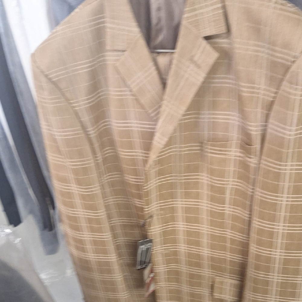 Classic Tan Checkered Men's Blazer